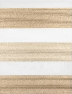 Ρολοκουρτίνα διπλή zebra μεταλλιζέ με πιέτα 808200-02 μπεζ-χρυσό