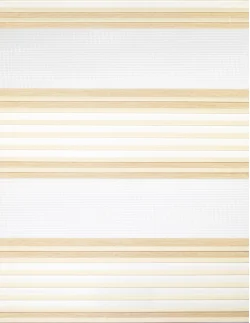 Ρολοκουρτίνα διπλή zebra με πιέτα 90181-01 ιβουάρ-εκρού-μπεζ