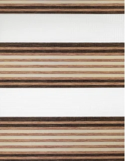Ρολοκουρτίνα διπλή zebra με πιέτα 90181-03 μπεζ-καφέ