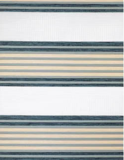 Ρολοκουρτίνα διπλή zebra με πιέτα 90181-05 μπεζ-άκουα-μπλε