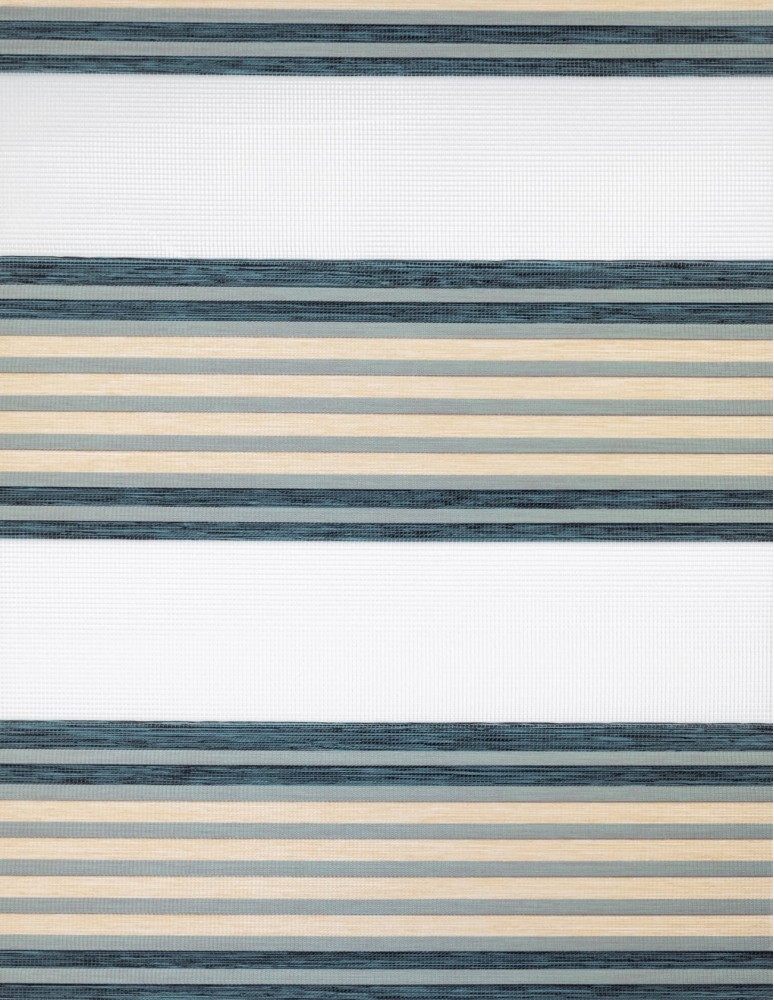 Ρολοκουρτίνα διπλή zebra με πιέτα 90181-05 μπεζ-άκουα-μπλε