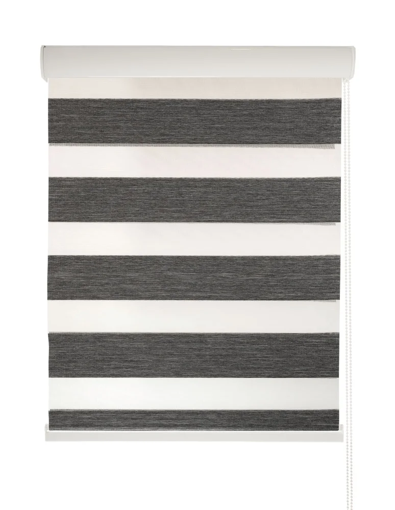 Ρολοκουρτίνα διπλή zebra BAMBU PLISE-06 ανθρακί Ρολοκουρτίνα διπλή zebra BAMBU PLISE-06 ανθρακί