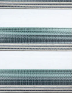Ρολοκουρτίνα διπλή zebra ζακάρ με πιέτα Z-204-04 άκουα-γκρι-εκρού