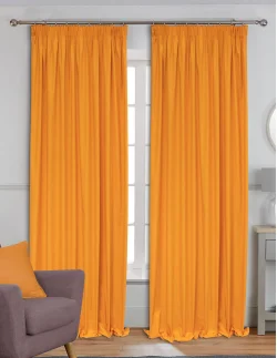 Έτοιμη κουρτίνα (200x280) - Λονέτα DECO πορτοκαλί + Δώρο δέστρα φουρκέτα, σε 78 χρώματα