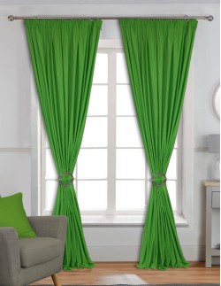 Έτοιμη κουρτίνα (200x280) - Λονέτα DECO πράσινη + Δώρο δέστρα φουρκέτα, σε 78 χρώματα