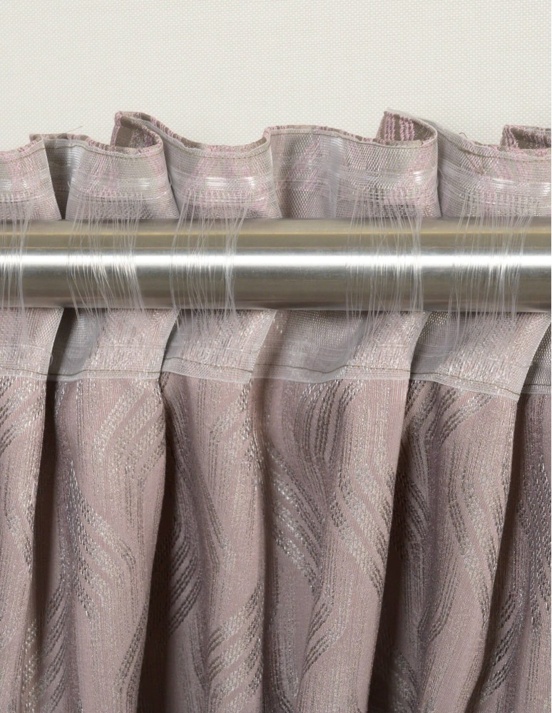 Έτοιμη ραμμένη κουρτίνα με ειδική τρέσα διπλής τοποθέτησης LUXURY - Ζακάρ Modern Linen γκρι ημιδιάφανο