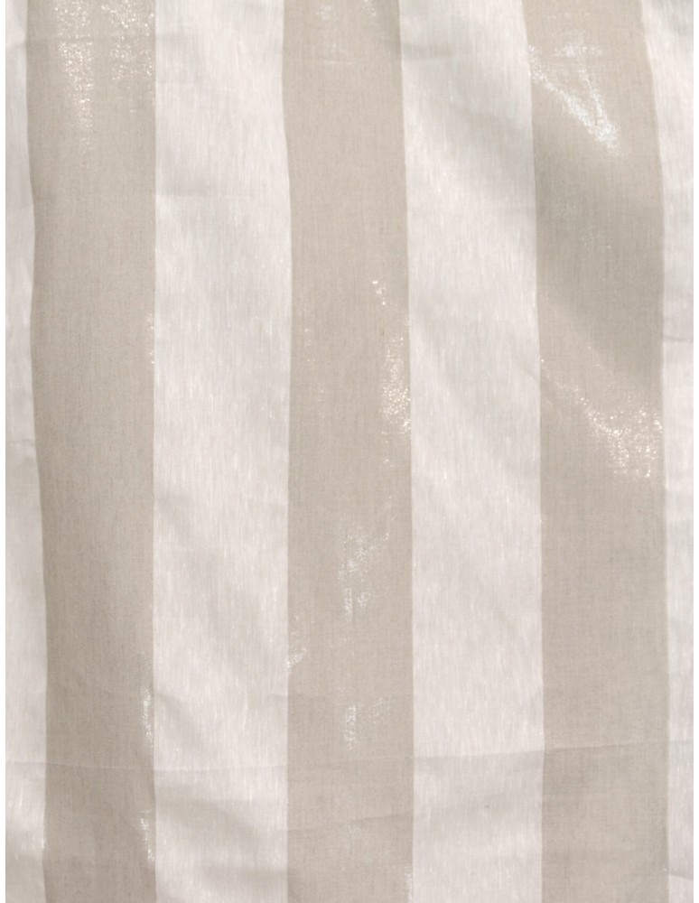 Έτοιμη ραμμένη κουρτίνα με κρίκους (140x265)- Ζακάρ μελανζέ μπεζ-μόκα-ανθρακί αδιάφανο