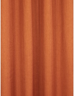 Έτοιμη ραμμένη κουρτίνα με κρίκους (140x270)- Ζακάρ ματ κεραμιδί/πορτοκαλί αδιάφανο