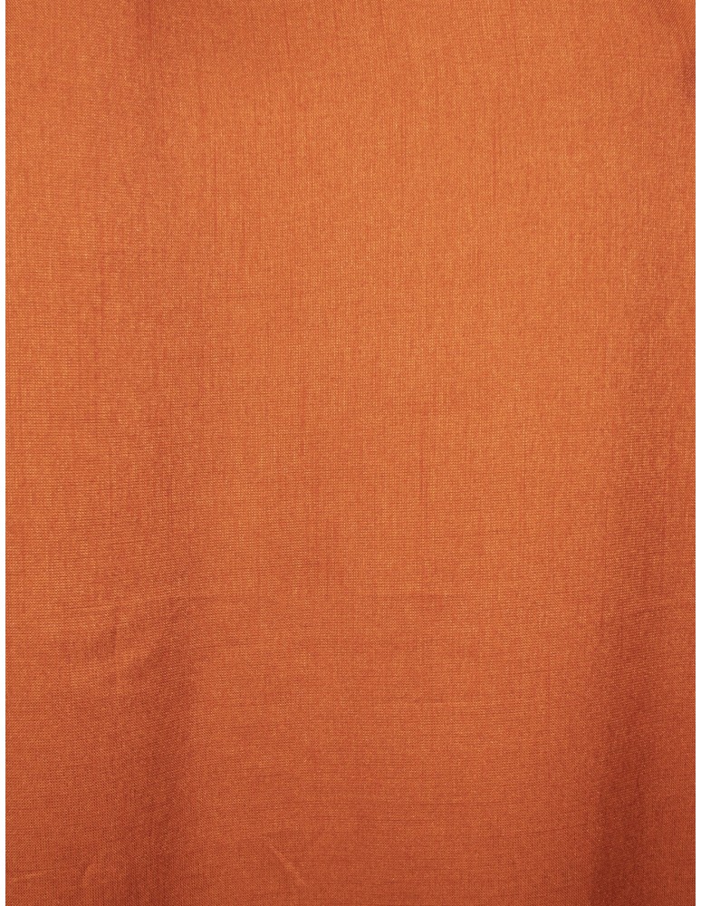 Έτοιμη ραμμένη κουρτίνα με κρίκους (140x270)- Ζακάρ ματ κεραμιδί/πορτοκαλί αδιάφανο