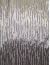 Έτοιμη ραμμένη κουρτίνα με κρίκους (140x277)-Ταφτάς ζακάρ με λινό μπλε ραφ-γκρι σκούρο αδιάφανος