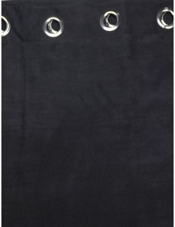 Έτοιμη ραμμένη κουρτίνα με κρίκους (140x280)- Βελουτέ viscose μαύρο αδιάφανο