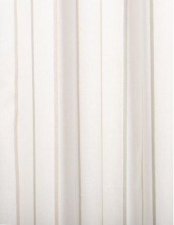 Έτοιμη ραμμένη κουρτίνα με κρίκους (200x20) - Ζακάρ εκρού-μπεζ-λαδί ημιδιάφανο