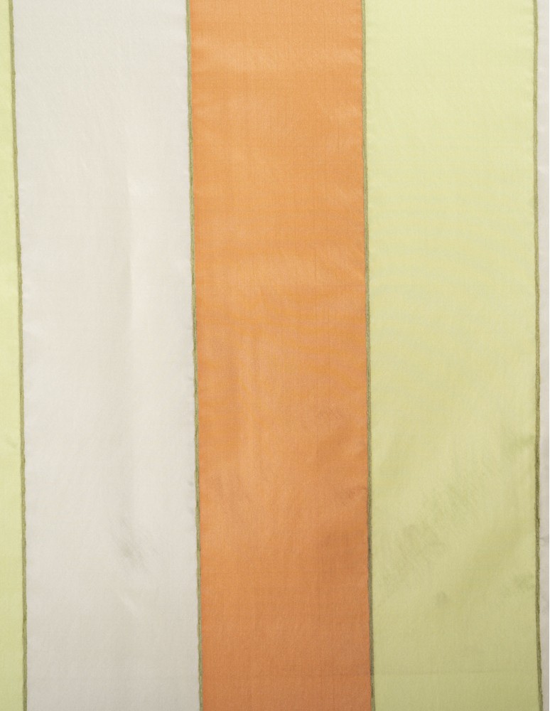 Έτοιμη ραμμένη κουρτίνα με κρίκους (200x280) - Ταφτάς πορτοκαλί-λαχανί αδιάφανος