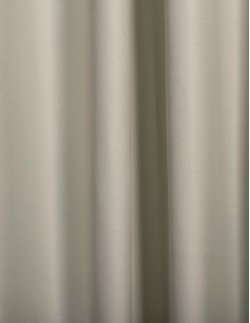 Έτοιμη ραμμένη κουρτίνα με κρίκους (200x280) - Ζακάρ ανοιχτό γκρι-πράσινο μονόχρωμο αδιάφανο