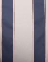 Έτοιμη ραμμένη κουρτίνα με κρίκους (200x280) - Ζακάρ λευκό-μπλε ραφ-κόκκινο ημιδιάφανο