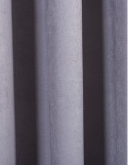 Έτοιμη ραμμένη κουρτίνα με κρίκους (200x283)- Velour Suet γκρι ανοιχτό αδιάφανη