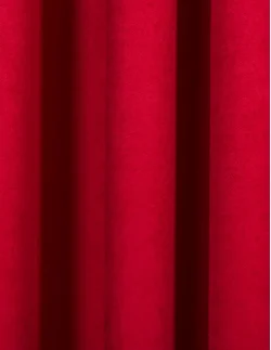 Έτοιμη ραμμένη κουρτίνα με κρίκους (200x283)- Velour Suet κόκκινη αδιάφανη