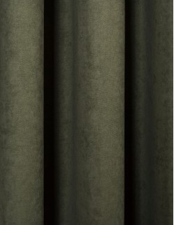 Έτοιμη ραμμένη κουρτίνα με κρίκους (200x283)- Velour Suet κυπαρισσί αδιάφανη