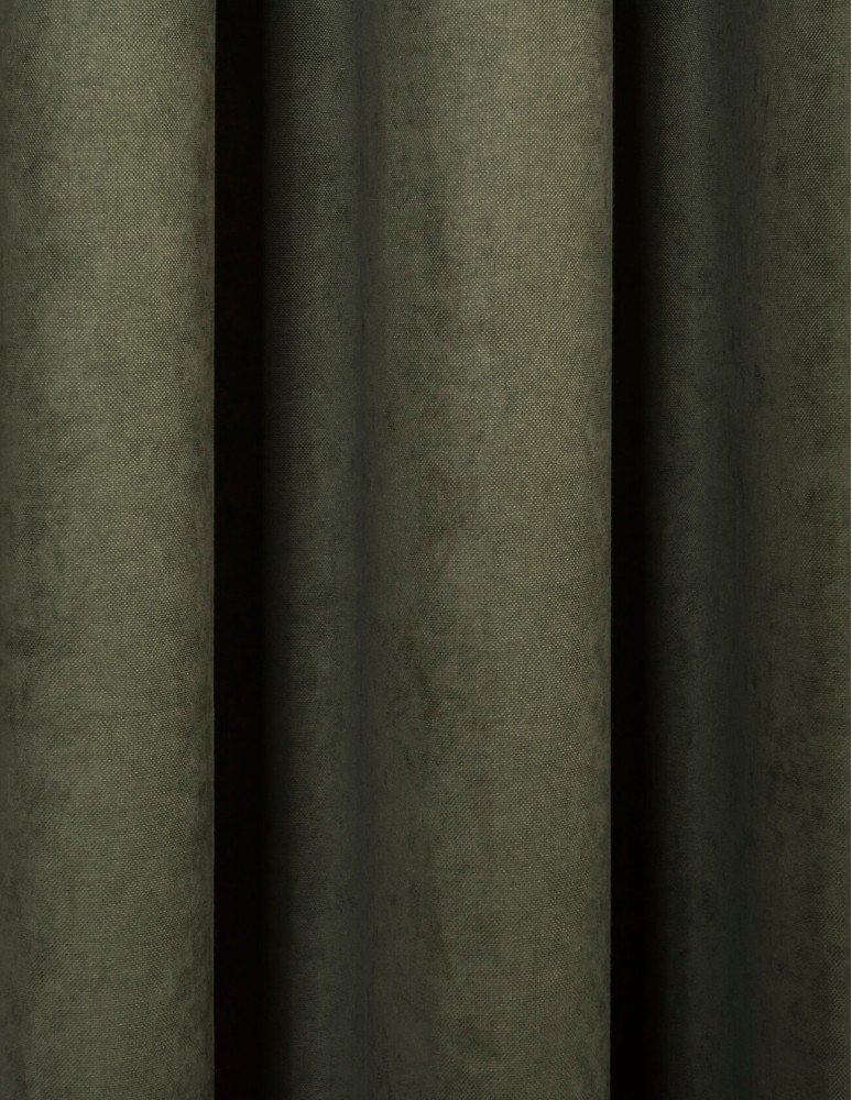 Έτοιμη ραμμένη κουρτίνα με κρίκους (200x283)- Velour Suet κυπαρισσί αδιάφανη
