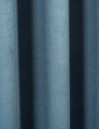 Έτοιμη ραμμένη κουρτίνα με κρίκους (200x283)- Velour Suet μπλε ραφ αδιάφανη
