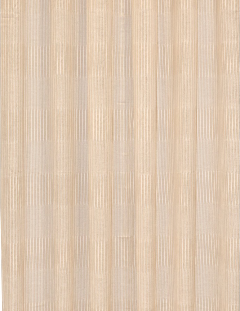 Έτοιμη ραμμένη κουρτίνα με κρίκους (270x280)- Γάζα Ζακάρ ντεγκραντέ εκρού ημιδιάφανη