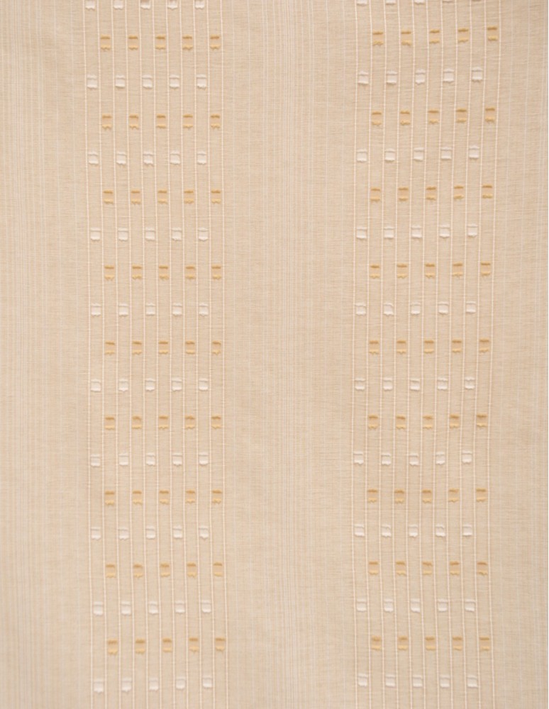 Έτοιμη ραμμένη κουρτίνα με κρίκους (300x280)- Γάζα μπεζ με σχέδιο ημιδιάφανη