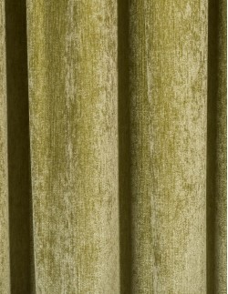 Έτοιμη ραμμένη κουρτίνα με τρέσα (200x270) - Viscose senil λαχανί μονόχρωμη αδιάφανη