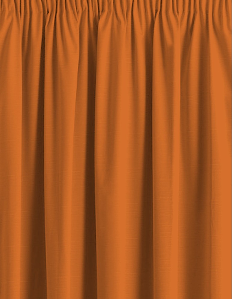 Έτοιμη ραμμένη κουρτίνα με τρέσα (200x280)- Λονέτα ψάθα Bamboo πορτοκαλί αδιάφανη