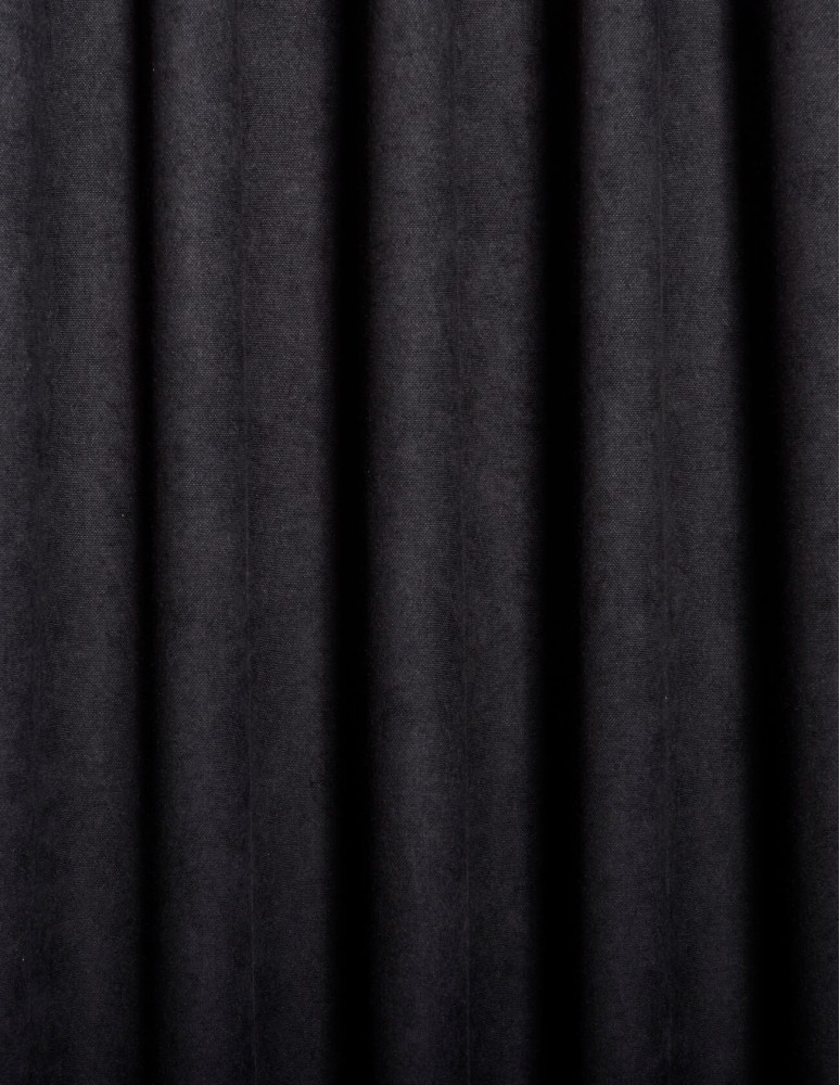 Έτοιμη ραμμένη κουρτίνα με τρέσα (200x290) - Velour Suet μαύρη αδιάφανη με ειδική τρέσα διπλής τοποθέτησης