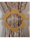 Έτοιμη ραμμένη κουρτίνα με τρέσα (200x310)- Ταφτάς ζακάρ ριγέ μπεζ αδιάφανος + Δώρο δέστρα φουρκέτα
