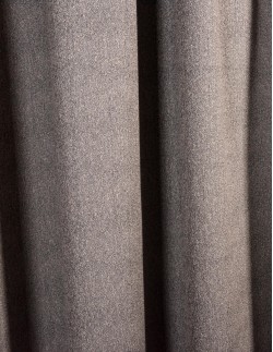 Έτοιμη ραμμένη κουρτίνα με τρέσα (200x310) - Ζακάρ μπεζ - γκρι μονόχρωμη αδιάφανη