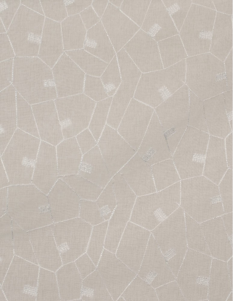 Έτοιμη ραμμένη κουρτίνα με τρέσα (270x270) - Γάζα λευκή κέντημα λευκό ημιδιάφανη