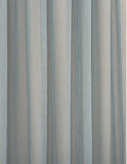 Έτοιμη ραμμένη κουρτίνα με τρέσα (280x280) - Ζέρσεϊ μονόχρωμη πετρόλ ημιδιάφανη