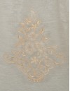 Έτοιμη ραμμένη κουρτίνα με τρέσα (300x277)- Γάζα Elegance κεντημένη μπεζ - χρυσό ημιδιάφανη