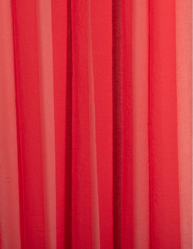 Έτοιμη ραμμένη κουρτίνα με τρέσα (300x280)- Γάζα μονόχρωμη κόκκινη ημιδιάφανη