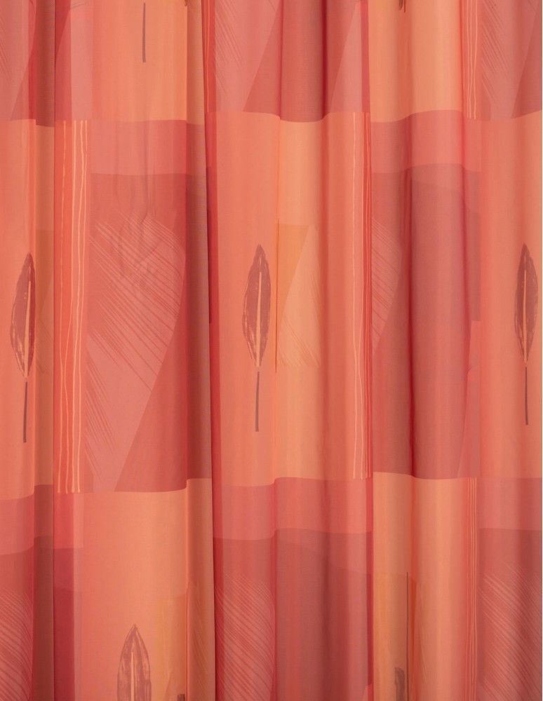 Έτοιμη ραμμένη κουρτίνα με τρέσα (300x280) - Οργάντζα πορτοκαλί ημιδιάφανη