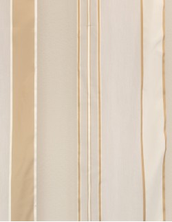 Έτοιμη ραμμένη κουρτίνα με τρέσα (300x280)- Οργάντζα ριγέ ιβουάρ/εκρού/μπεζ ημιδιάφανη