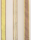 Έτοιμη ραμμένη κουρτίνα με τρέσα (300x280)- Οργάντζα ριγέ ιβουάρ/μόκα/λαχανί ημιδιάφανη