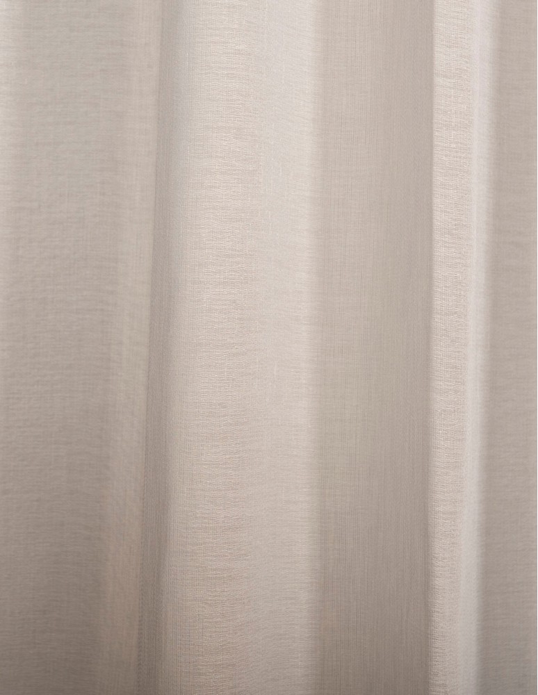 Έτοιμη ραμμένη κουρτίνα με τρέσα (300x280) - Ζακάρ μονόχρωμη γκρεζ ημιδιάφανη