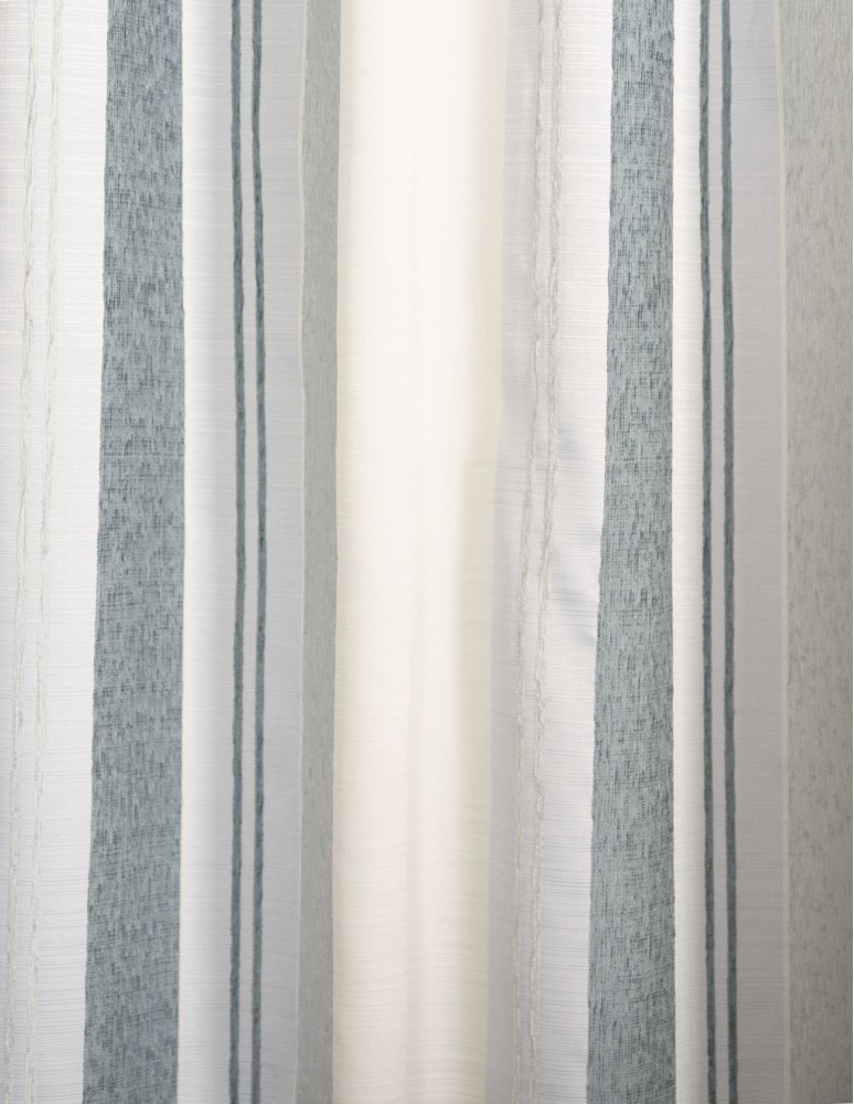 Έτοιμη ραμμένη κουρτίνα με τρέσα (300x280) - Ζακάρ σιέλ-μπλε ραφ αδιάφανο