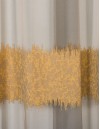 Έτοιμη ραμμένη κουρτίνα με τρέσα (300x285)- Οργάντζα ζακάρ γκρι/χρυσό/λαδί ημιδιάφανη