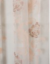 Έτοιμη ραμμένη κουρτίνα με τρέσα (300x290)- Ντεβορέ εκρού/μπεζ/μόκα ημιδιάφανη