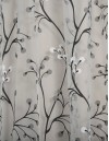 Έτοιμη ραμμένη κουρτίνα με τρέσα (300x290) - Ντεβορέ λευκό/γκρι/μαύρο διάφανη