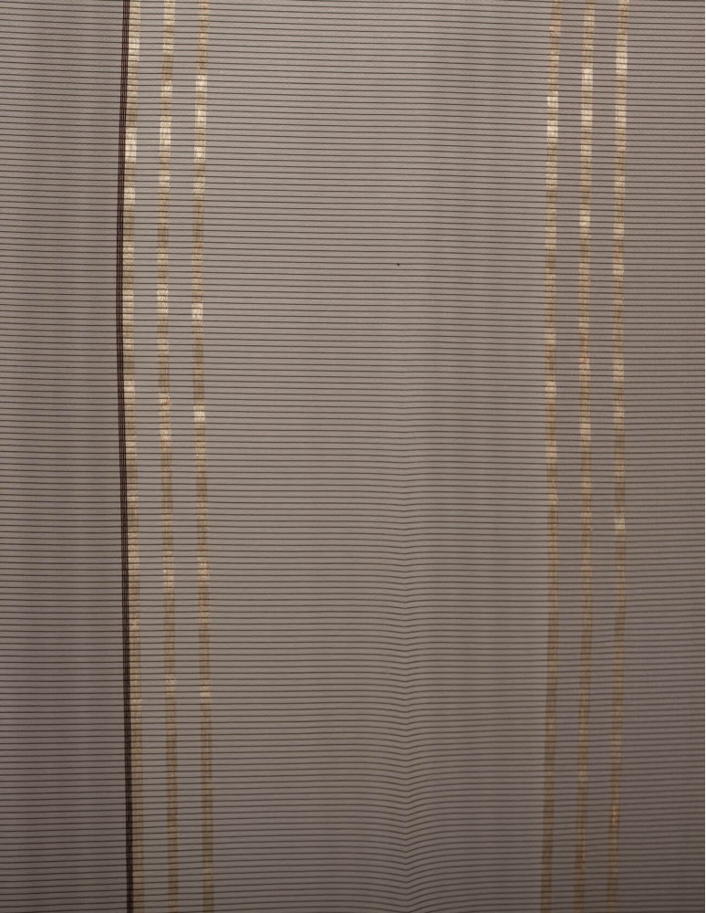 Έτοιμη ραμμένη κουρτίνα με τρέσα (300x290) - Οργάντζα lurex καφέ/χρυσό διάφανη