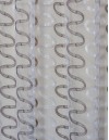 Έτοιμη ραμμένη κουρτίνα με τρέσα (300x294)- Οργάντζα κεντημένη λευκό-καφέ ημιδιάφανη