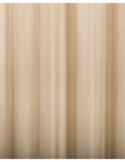 Έτοιμη ραμμένη κουρτίνα με τρέσα (300x295)- Βουάλ μονόχρωμη λαδί ημιδιάφανη