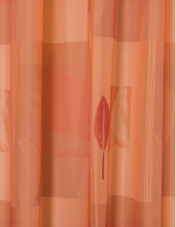 Έτοιμη ραμμένη κουρτίνα με τρέσα (300x295)- Βουάλ πορτοκαλί/κεραμιδί ημιδιάφανη