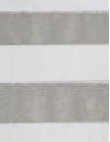 Έτοιμη ραμμένη κουρτίνα με τρέσα (300x295)- Οργάντζα ριγέ ιβουάρ/ανθρακί διάφανη