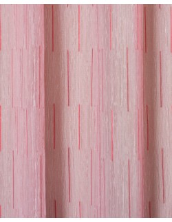 Έτοιμη ραμμένη κουρτίνα με τρέσα (300x300)- Ζακάρ ροζ/ροδί ημιδιάφανη