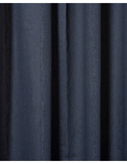 Έτοιμη ραμμένη κουρτίνα με τρέσα (300x310)- Ζακάρ μονόχρωμη ανθρακί ημιδιάφανη